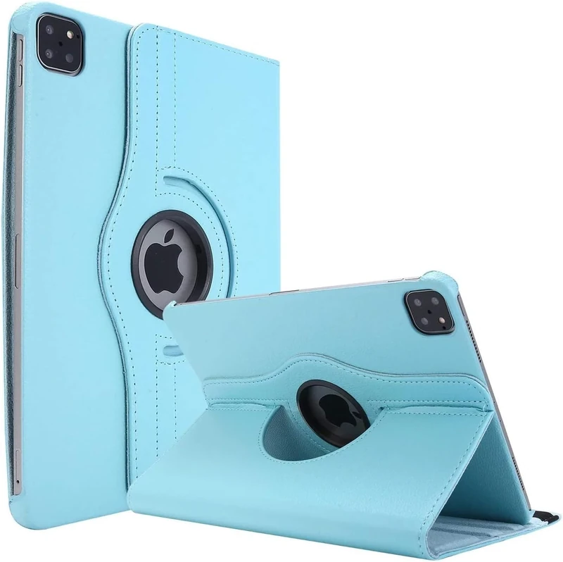 World biz Rotating Case for iPad Pro 12.9-Inch (6th/5th/4th Generation 2022/2021/2020) 360 Degree Swiveling Stand Protective Folio Leather Smart Cover, Auto Sleep/Wake (Sky Blue)