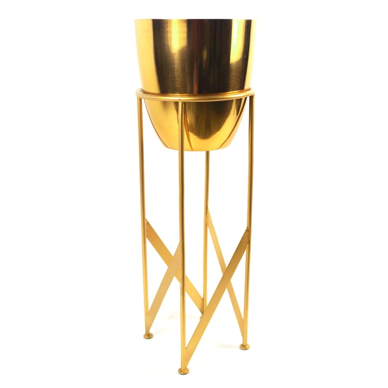 Leaf Tall Metal Plant Stand with Planter,55cm