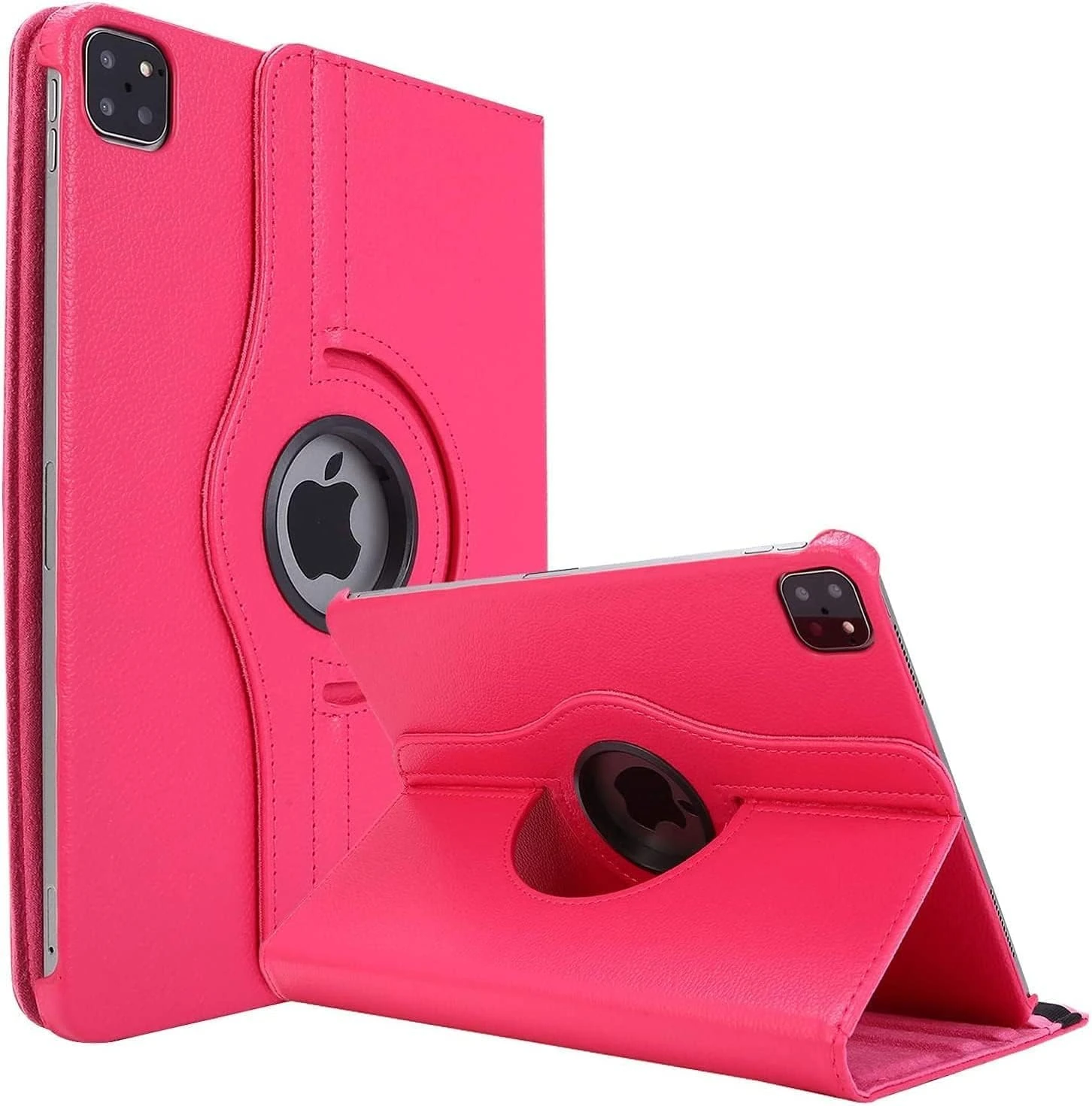 World biz Rotating Case for iPad Pro 12.9-Inch (6th/5th/4th Generation 2022/2021/2020) 360 Degree Swiveling Stand Protective Folio Leather Smart Cover, Auto Sleep/Wake (Pink)