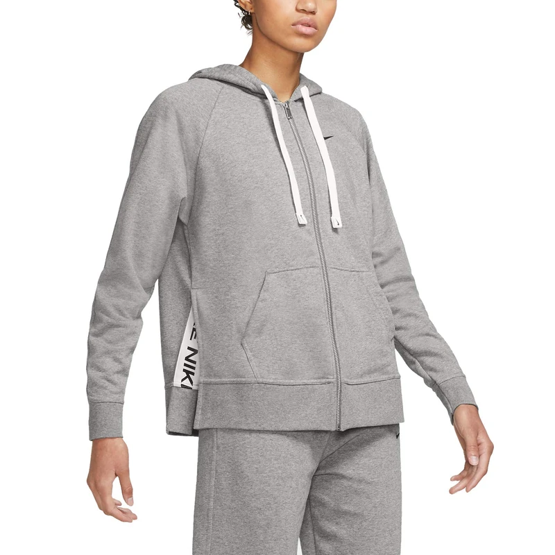 Nike CU7009 W NK DF GET FIT FL FZ ESSNT Sweatshirt women's carbon heather/smoke grey/black M