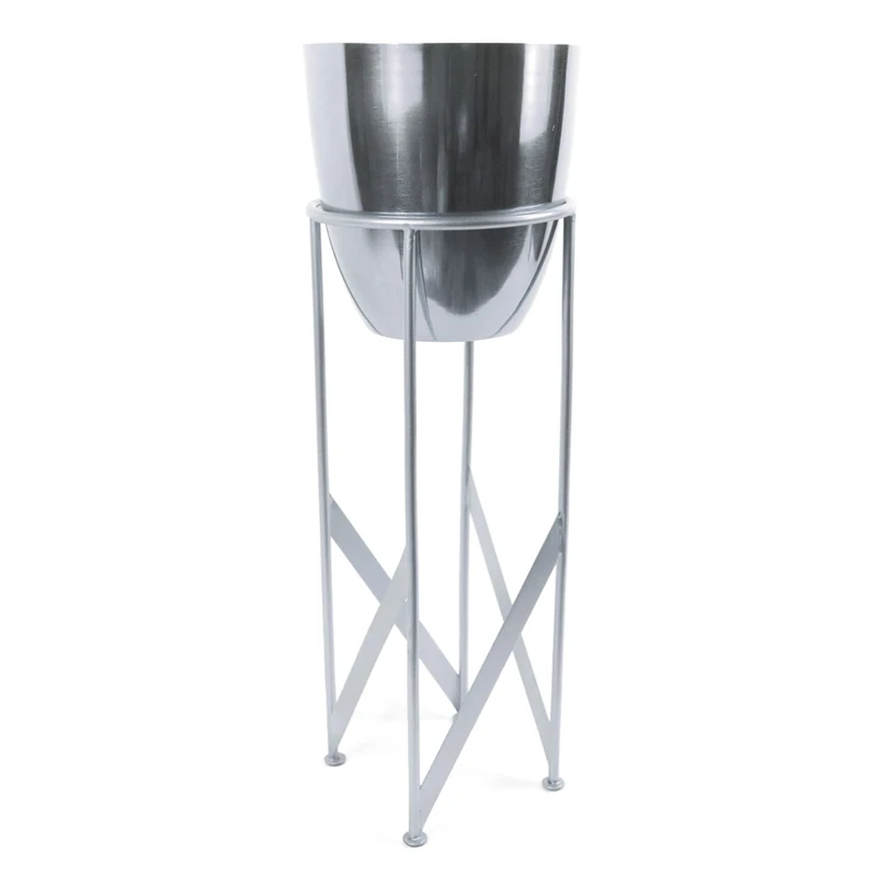 Leaf Tall Metal Plant Stand with Planter