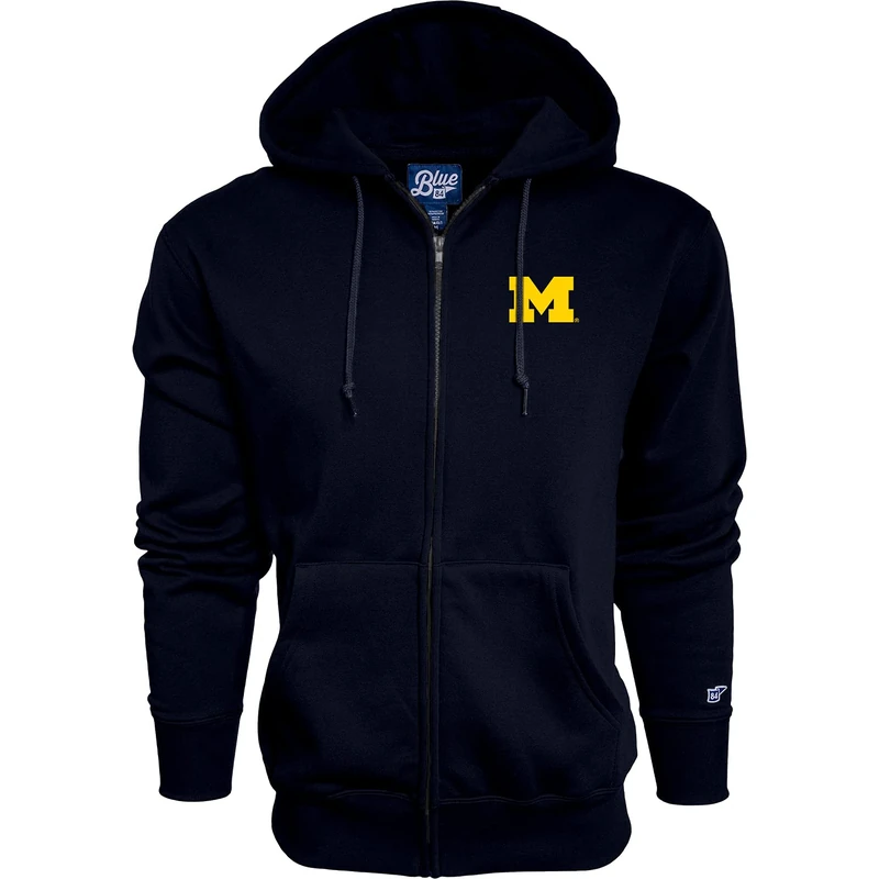 Blue 84 Men's Full Zip Hoodie Icon Hooded Sweatshirt, Team Color, M