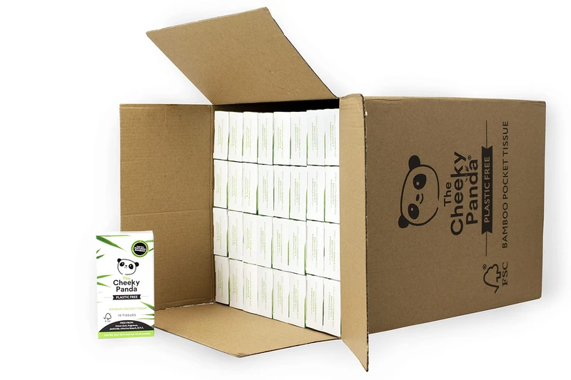The Cheeky Panda Bamboo Pocket Tissues - 96 Pack Loose Cardboard