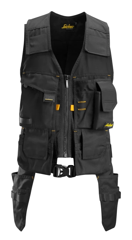 Snickers Workwear Custom Leathercraft Allround Work Tool Vest, S (U4250S) Black