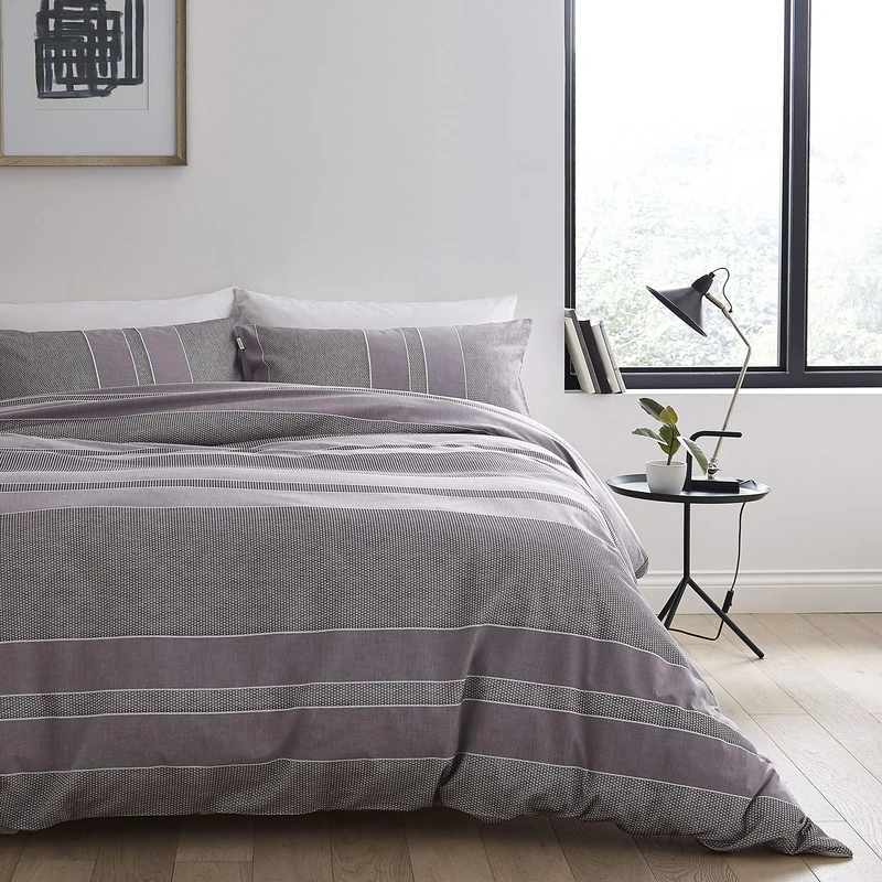 Bianca Hugo Weave King Duvet Set Grey