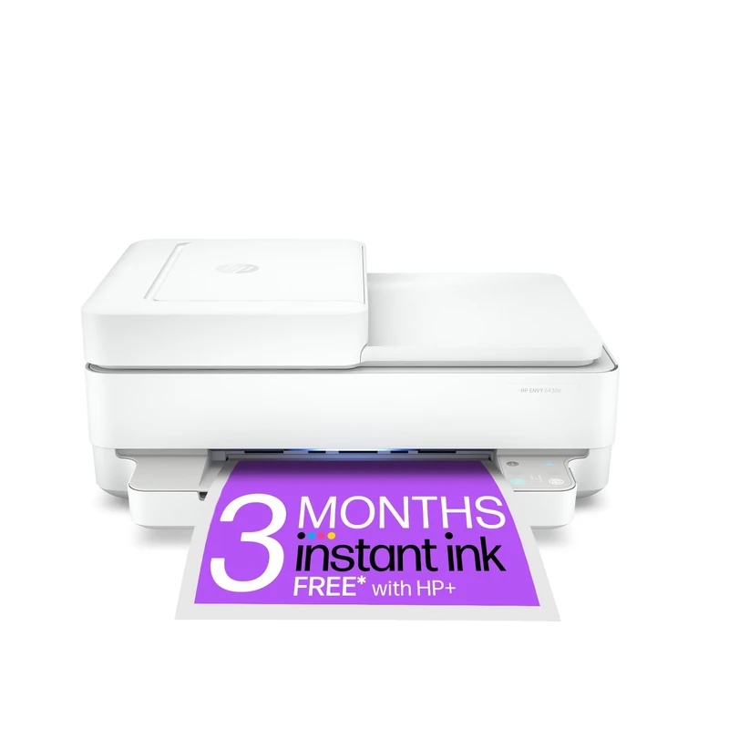 HP Envy 6430e All in One Colour Printer with 3 months of Instant Ink, 35 Page Automatic Document Feeder, White