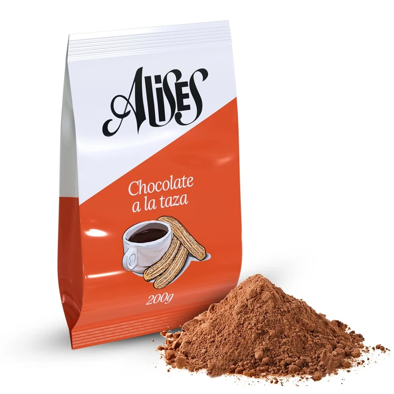 Alises Spanish Hot Chocolate Podwer 200g | Gluten Free, Soya Free, and Dairy-free Chocolate Drink | Vegan | Chocolate a la taza