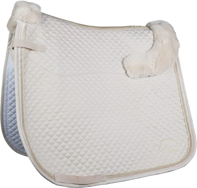 HKM Stockholm 12167 Saddle Pad Teddy Fur 3D Mesh, Beige, DR