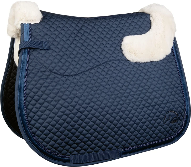 HKM Stockholm 12167 Saddle Pad Teddy Fur 3D Mesh, Dark Blue, DR