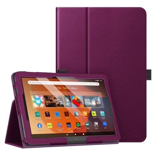 FINTIE Folio Case for All-New Fire HD 10 and Fire HD 10 Plus Tablet (Only Compatible with 11th Generation 2021 Release) - Slim Fit Standing Cover with Auto Sleep/Wake, (Purple)