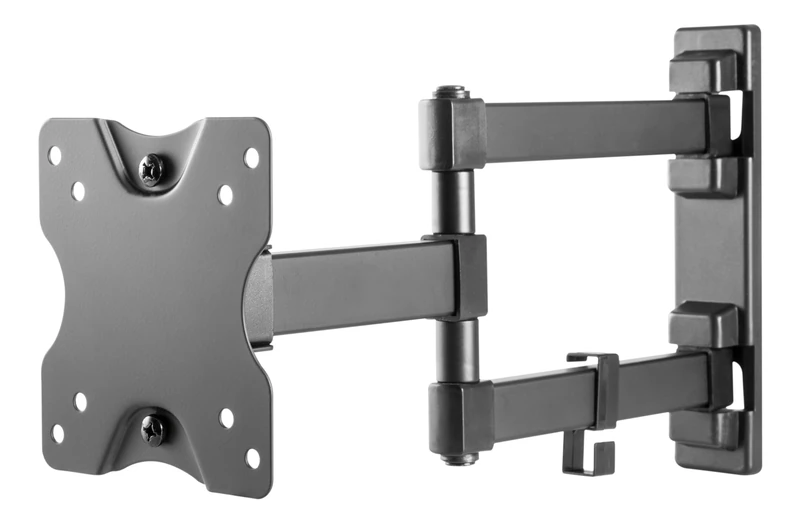 Deltaco Monitor Wall Mount, Movable TV/Monitor Bracket for Monitors from 13 to 27 Inch Flat & Curved, Monitors/TVs up to max. 20 kg VESA Standard 75 x 75 mm to 100 x 100 mm, Black - Image 1