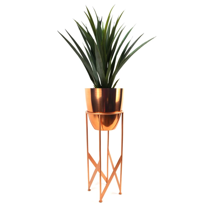 Leaf Tall Metal Plant Stand with Planter,90cm