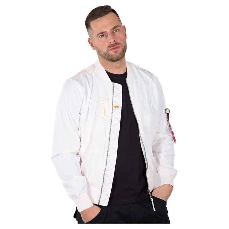 Alpha Industries MA-1 Parachute Bomber Jacket for Men Jet Stream White