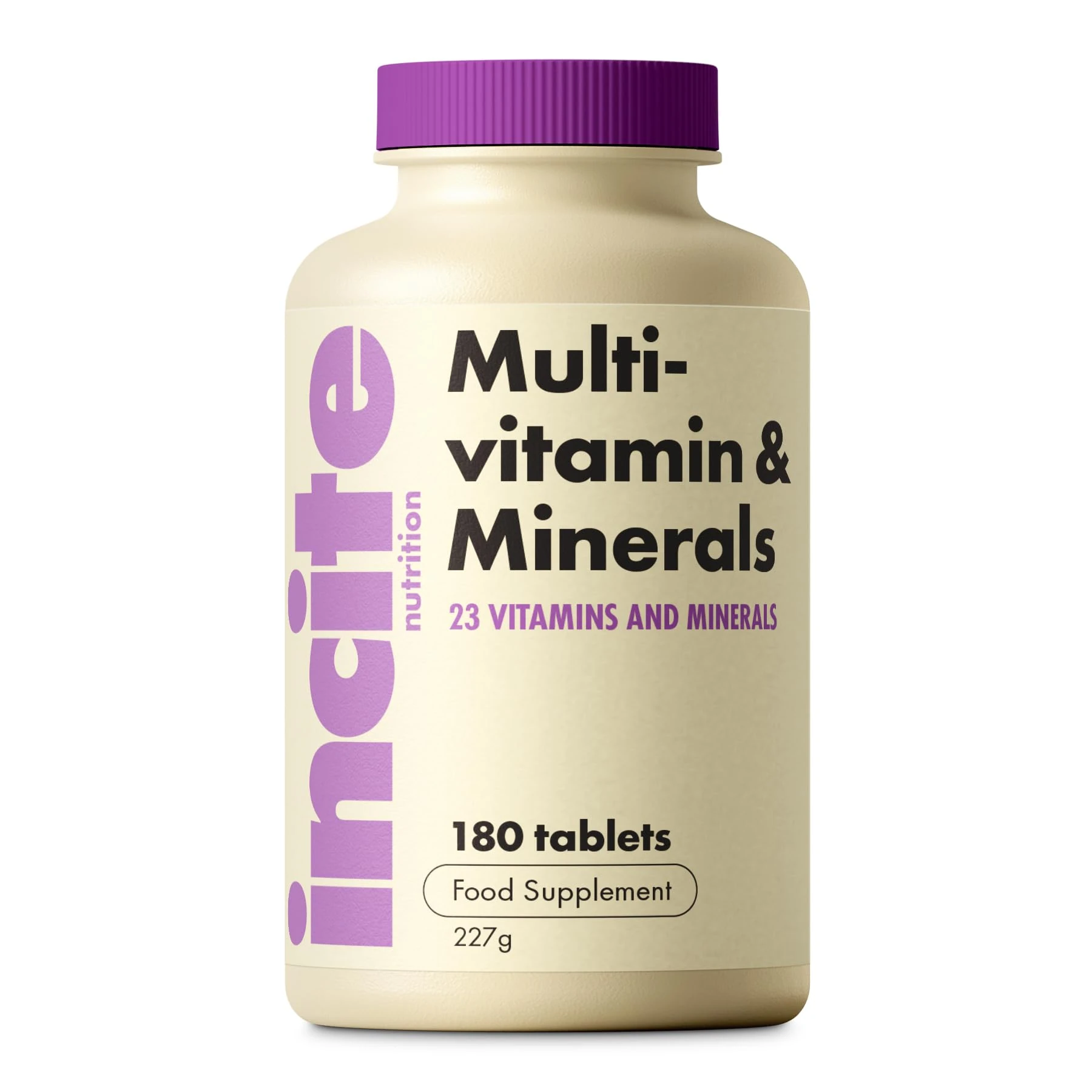 Incite Nutrition Multivitamin Tablets. 180 Vegan Tablets, 6 Month Supply. Daily Formula with 23 Vitamins & Minerals. Immune Support, Energy, Bone Health. Suitable for Vegetarians & Vegans