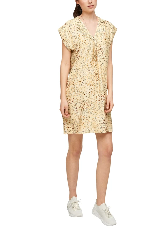 s.Oliver Women's 120.14.105.20.200.2105318 Dress, Light Yellow AOP, 16