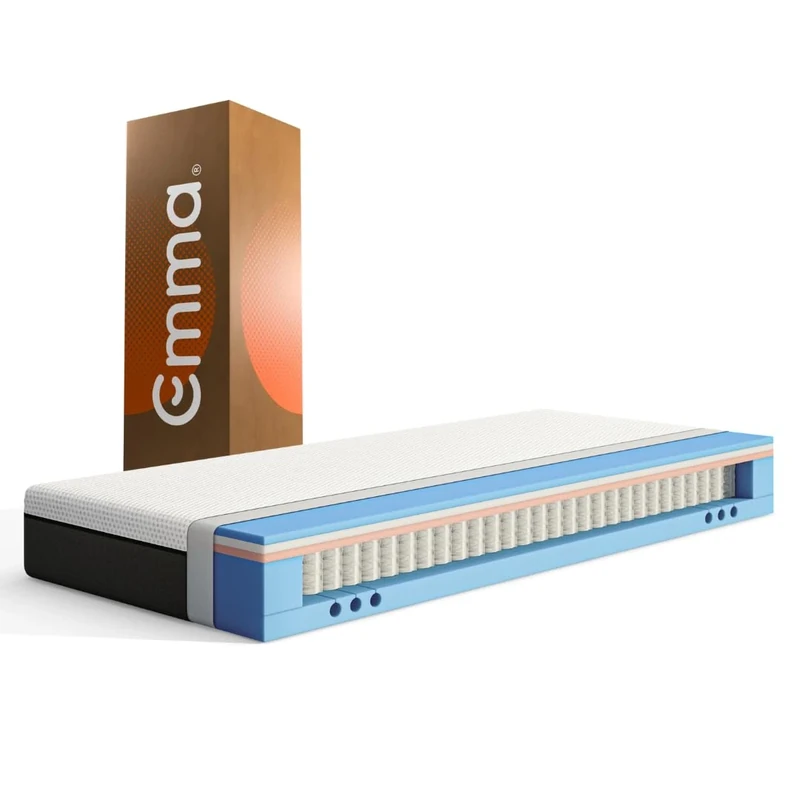 Emma Premium Kingsize 5ft Memory Foam Mattress 150x200 cm, Medium Firm (H2), 9.8 Inch High, 5-Zone Mattress