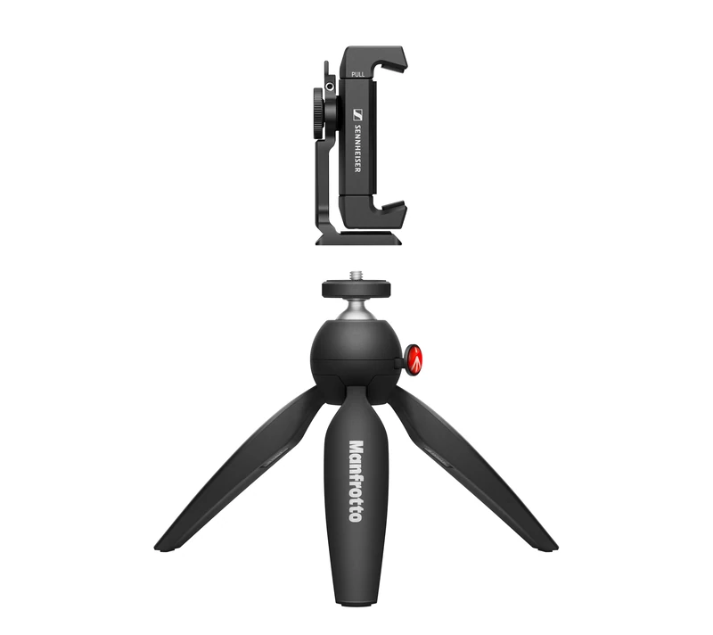 Sennheiser A4V Mobile Kit for mobile recording. Includes a Manfrotto PIXI Mini Tripod and a Smartphone clamp with cold-shoe mount (509265) - Image 1