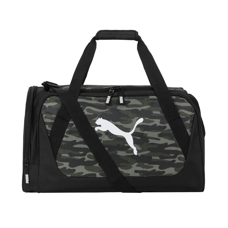 PUMA Form Factor Duffel Bag - Green Camo Sports Bag - Image 1