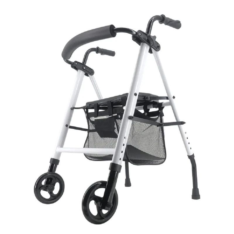 Identités Rollator 2 Wheels with Backrest Pearlescent White