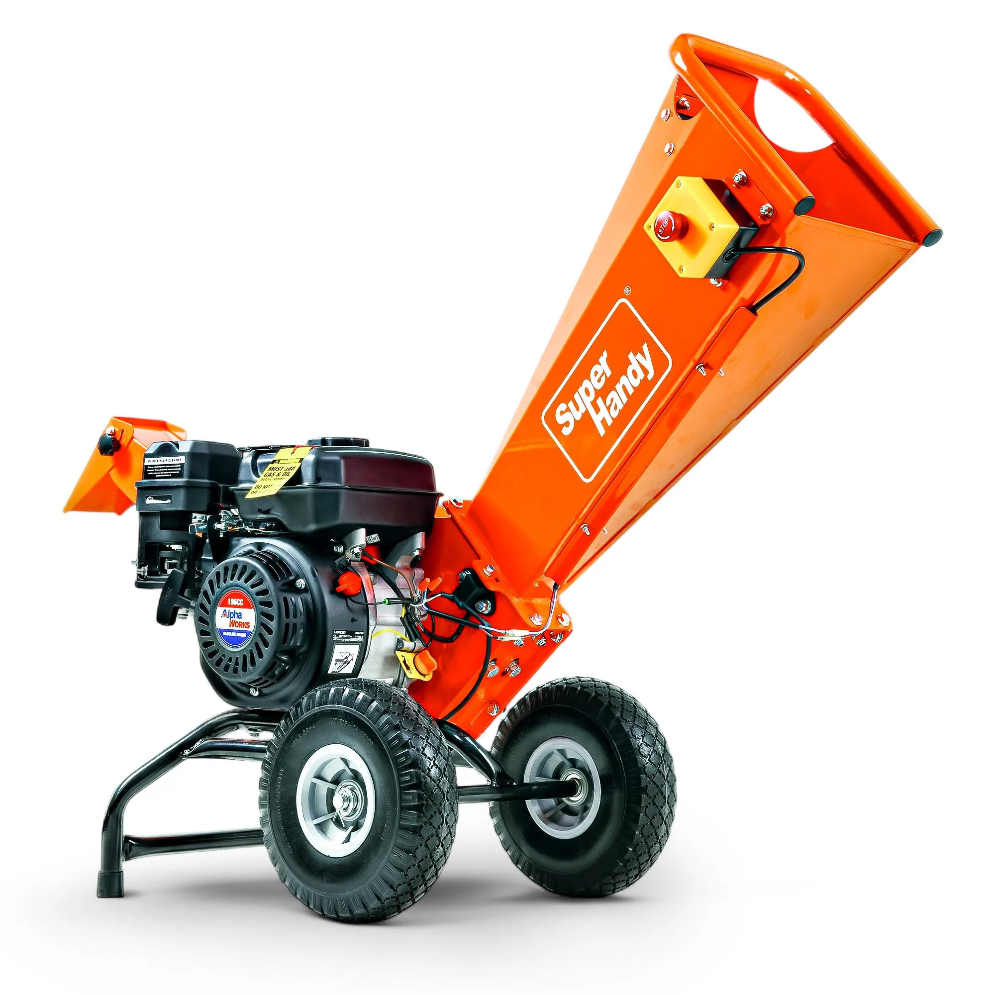 SuperHandy Wood Chipper Shredder Mulcher 196cc Motor Engine Heavy Duty Compact Rotor Assembly Design 5cm Max Capacity Aids in Fire Prevention and Building Firebreaks