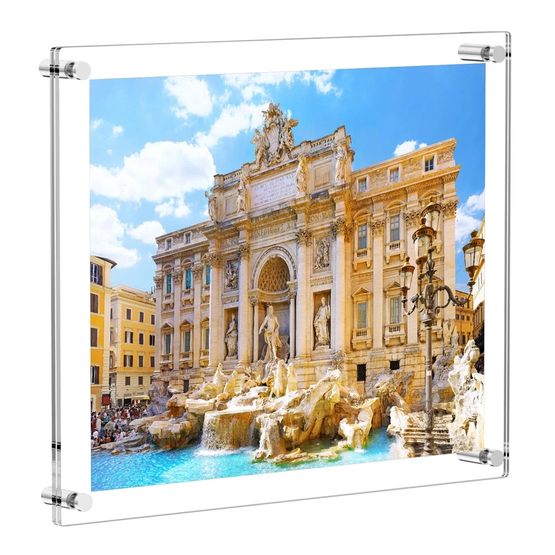 AITEE Large Acrylic Floating Picture Frame 18×24，Clear Photo Frame Wall Mount, Display Photo Frames for Office/Home/Living Room, Full Frame Size 20.5×26.5.