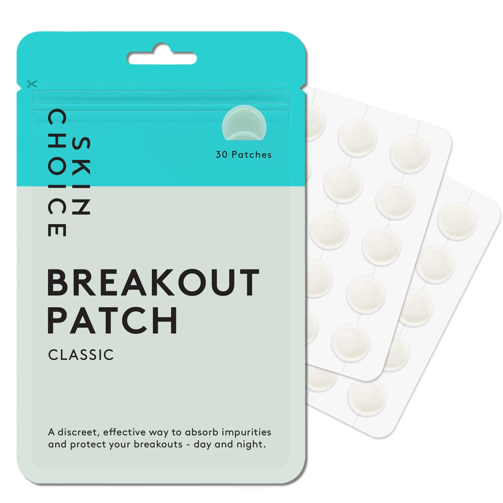SKIN CHOICE Spot Patches - Breakout Pimple Patches (Pack of 30), Acne Patches, Hydrocolloid Patches, Spot Stickers For Face Spots Treatment Dots Blemish Patch Vegan, Cruelty-Free, Korean Skin Care