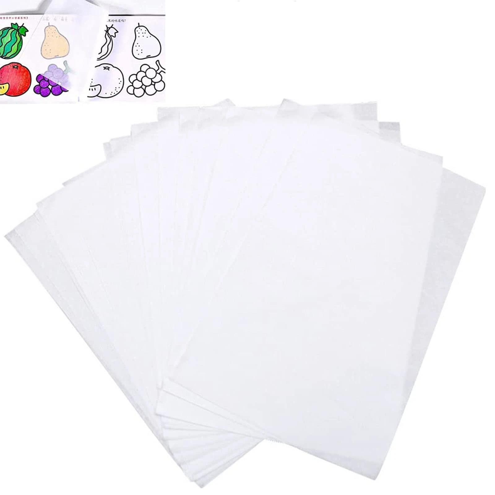 50 Sheets Tracing Paper, a4 Graphite Paper Carbon Paper for Tracing, Design, Graphic, Scrapbooking (Transparent)