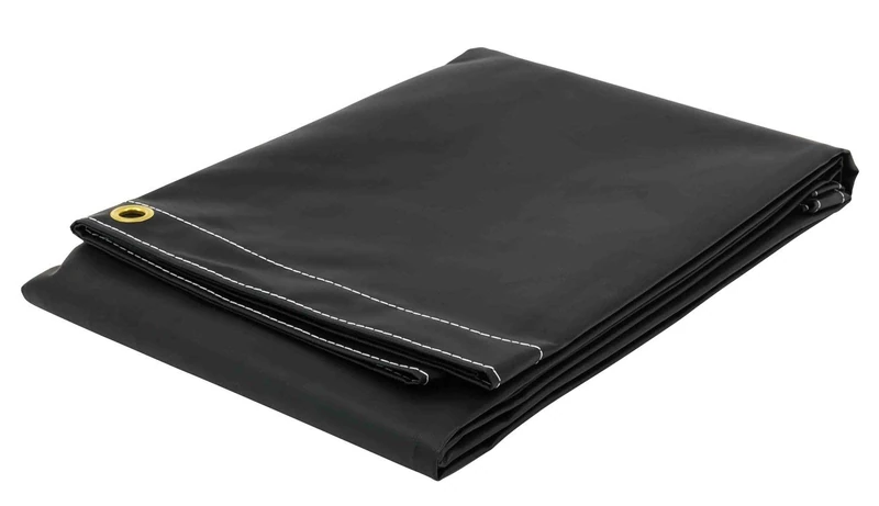 Mytee Products 8' x 10' Heavy Duty Black 18oz Vinyl Utility Tarp Waterproof, Multipurpose, Cars, Boats, Campers, Pool Cover, Tent