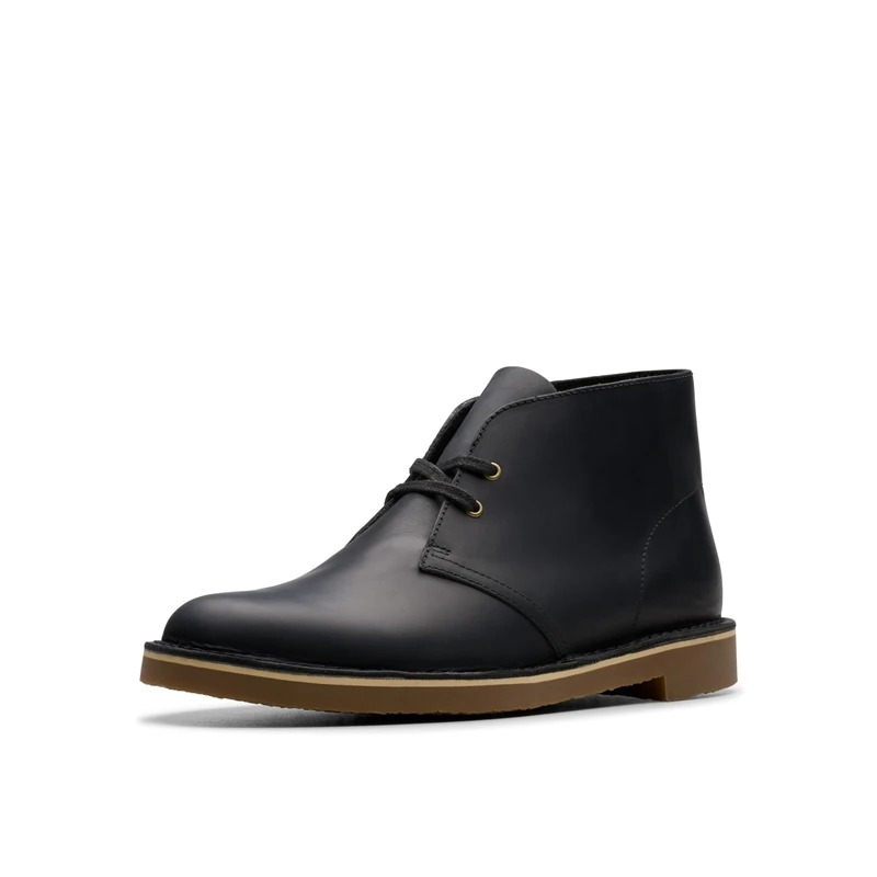 Clarks Mens Shepton Chukka Boot, Black Leather, 11 UK