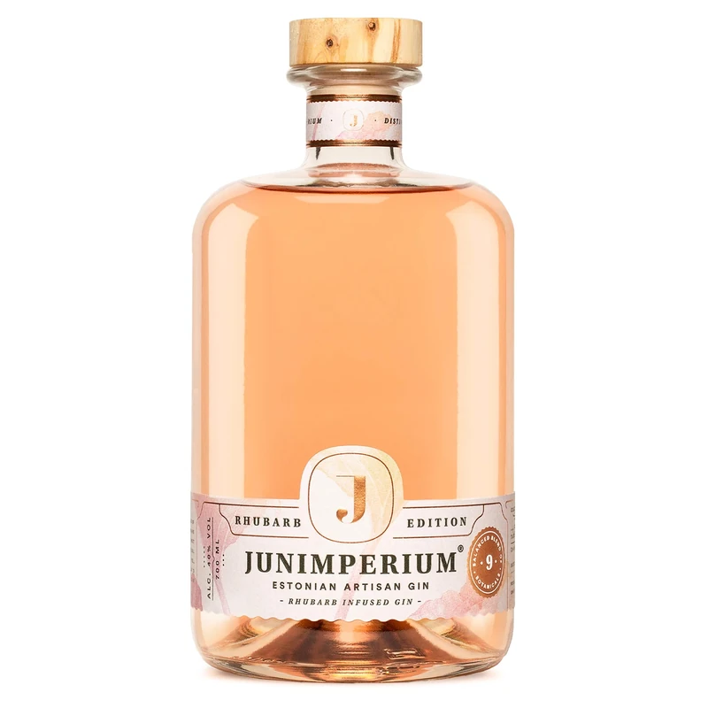 Junimperium Rhubarb Infused Gin 70cl, 40 percent ABV– Estonian Craft Pink Gin with Cold-Pressed Rhubarb & Orange Blossom – Signature G&T with Orange Slice – Premium Gifting