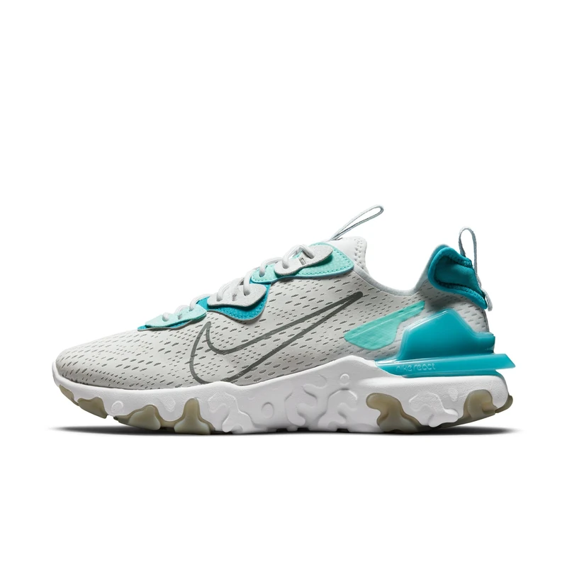 Nike React Vision Men's Running Shoes, Pure Platinum Smoke Grey Aquamarine, 6 UK