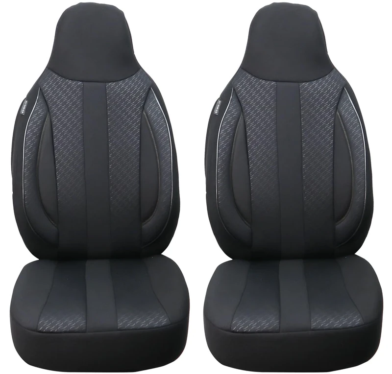 Seat Covers for Car Seats Compatible with VW T6 Caravelle 2015 Driver and Passenger Seat Protector Seat Cover FB:MD504 (Black)