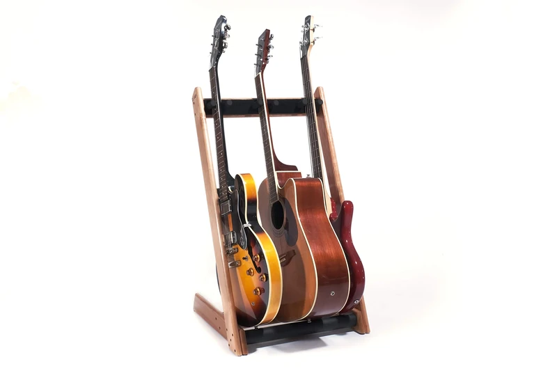 Ruach GR-3 Customisable 3 Way Multi Guitar Rack and Holder for Guitars and Cases - Cherry