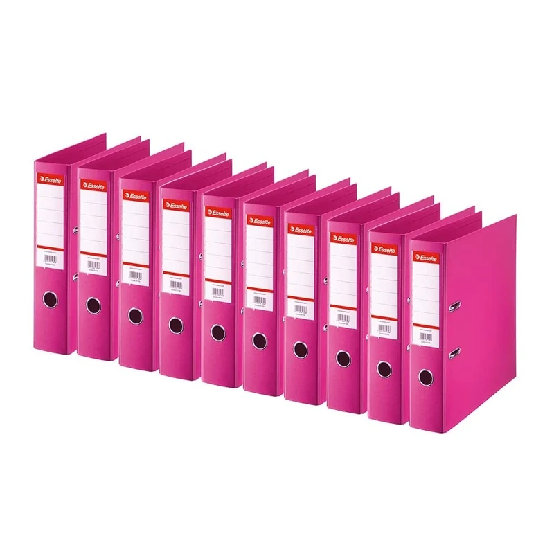 Esselte Standard, Pack of 10 Lever Arch Finders, Fuchsia, 75 mm Spine, A4, PP, 320350