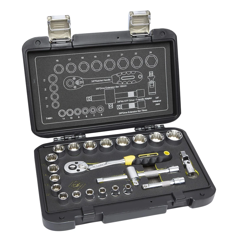 C.K T4661 Socket Set, 23 pcs, 3/8"