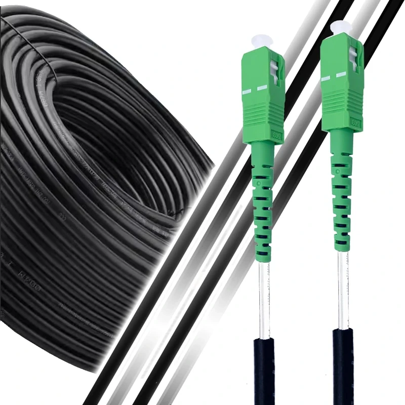 Elfcam® - 100 m Fibre Optic Cable for Outdoors, Simplex Single-mode SC/APC to SC/APC 5 mm