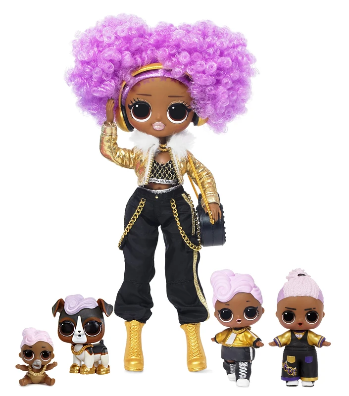 L.O.L. Surprise! Exclusive OMG D.J. Family Pack - Over 45 Surprises, Limited Edition Fashion Doll and Mascot, 1 Unit, Assorted Model