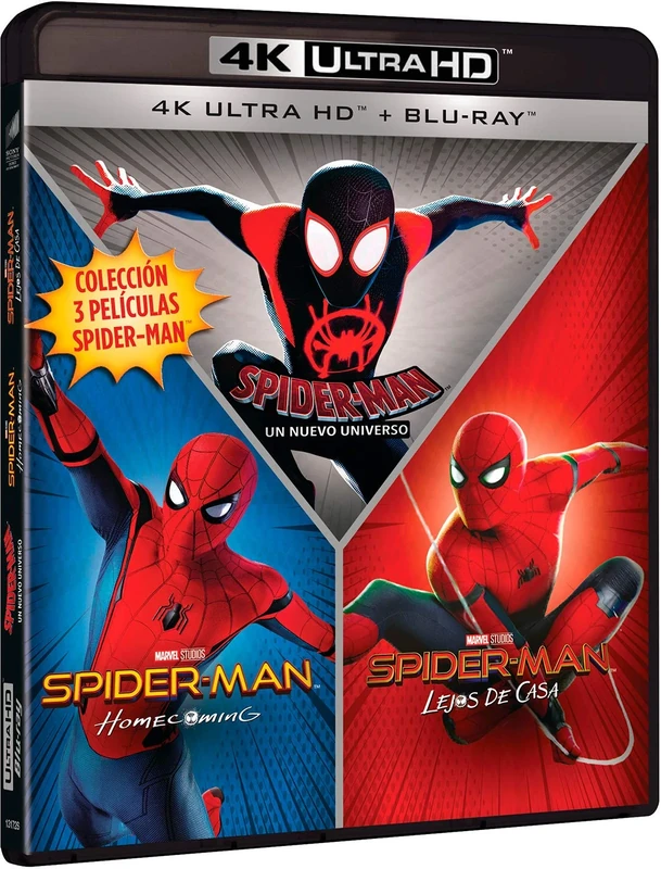 Pack Spider-Man (Homecoming - lejos de casa - un Nuevo universo) (4k uhd + blu-ray)