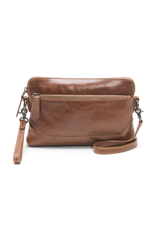 FRYE Women's Melissa Crossbody Wristlet, Cognac, One Size