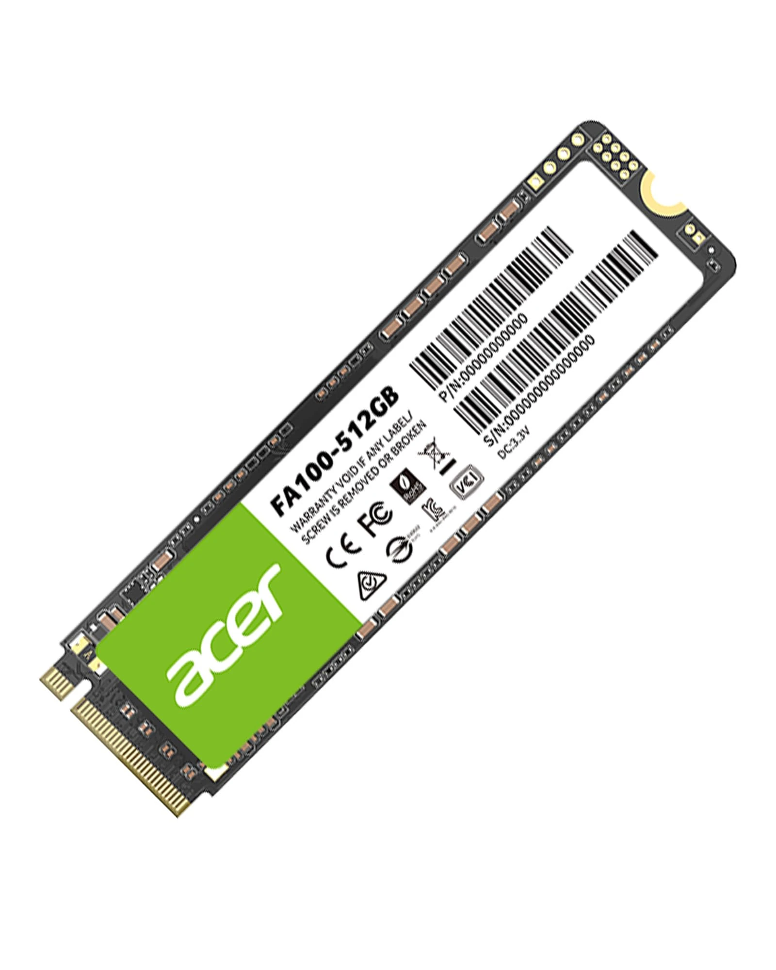 acer FA100 M.2 2280 SSD 512GB: PCIe 3.0 NVMe with HMB & SLC Cache, Up to 3500 MB/s Read Speed, PC Internal Solid State Drive for Laptop & Desktop Upgrade