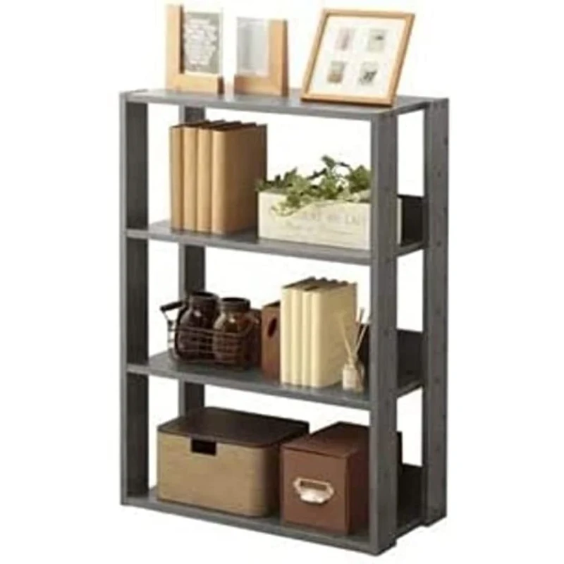 Iris Ohyama, 3-Tier Wooden storage/Side furniture/Storage Cabinet/Open Wood Rack/Shelf display, Adjustable shelf, Simple design, Office, Living Room - Open Wood Rack - OWR-600 - Grey Oak, W60 cm