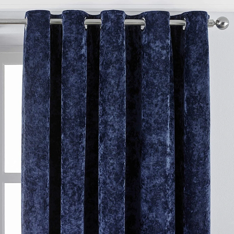 Paoletti Verona Crushed Velvet Eyelet Curtain Pair 229 x 137cm