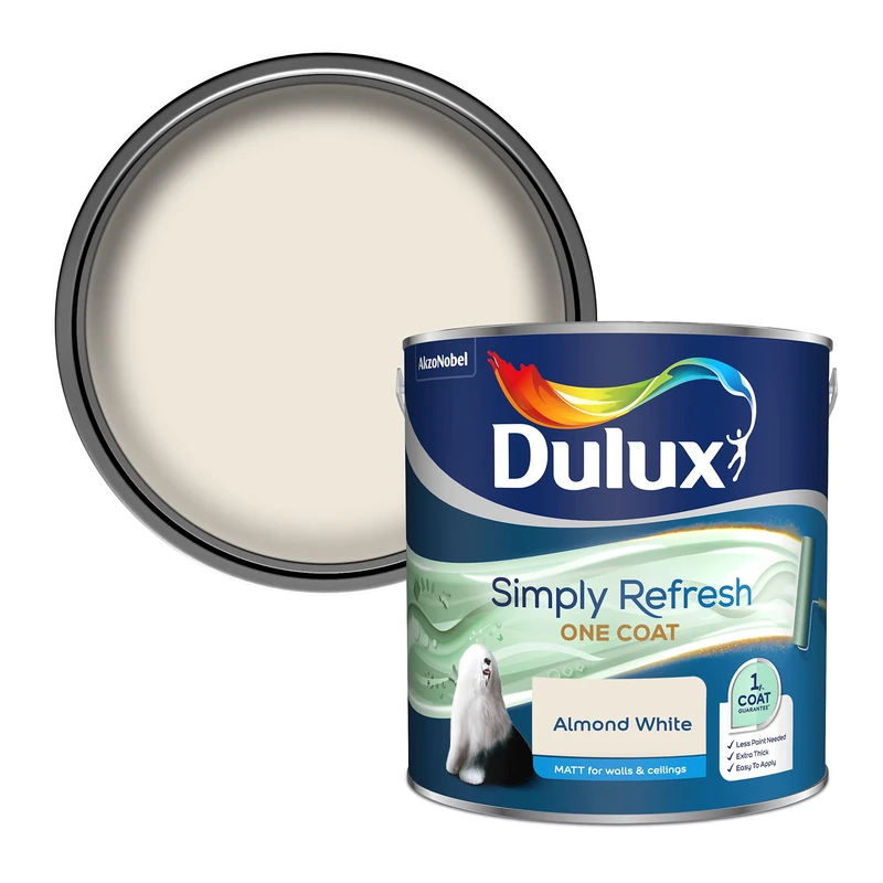 Dulux Simply Refresh Matt Emulsion Paint - Almond White - 2.5L