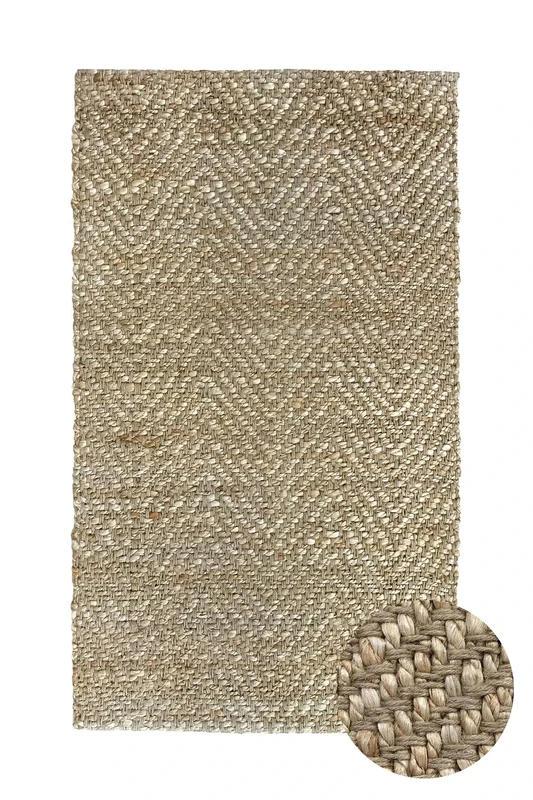 HAMID Jute Rug - Alcazar Rug 100% Natural Jute Fibre - Soft Rug and High Strength - Hand Woven - Living Room, Dining Room, Bedroom, Hallway Rug - (Natural, 150 x 80 cm)