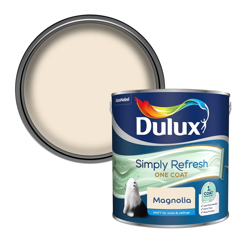 Dulux Simply Refresh Matt Emulsion Paint - Magnolia - 2.5L 5382877 - Image 1