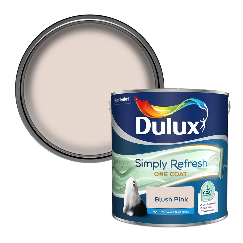 Dulux Simply Refresh Matt Emulsion Paint - Blush Pink - 2.5L, 5382886