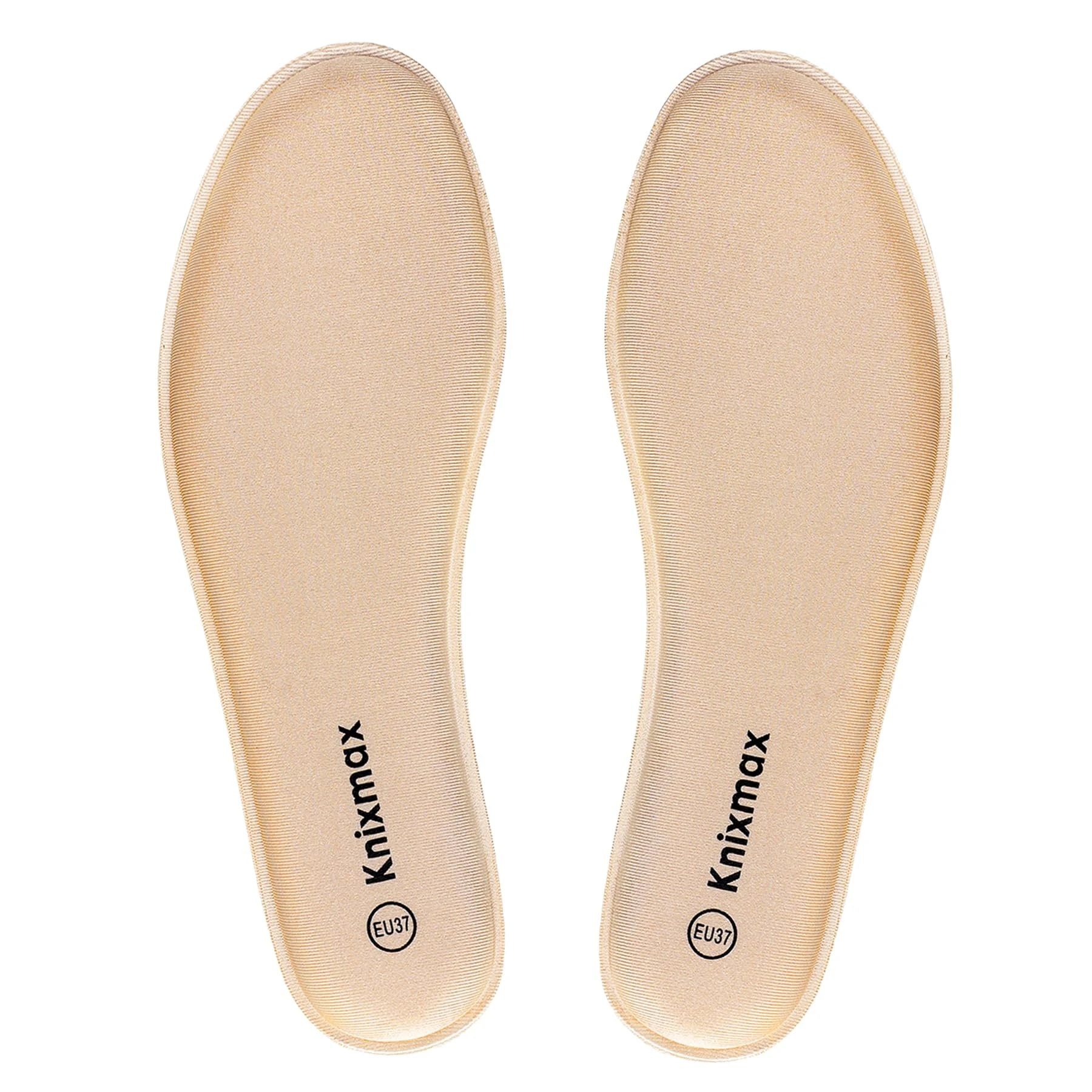 Knixmax Memory Foam Insoles with Soft Foam - Breathable Inner Soles Cushioned Shoe Inserts Replacement Innersoles for Running Shoes, Sneakers, Sports Shoes Beige 8UK - 42EU