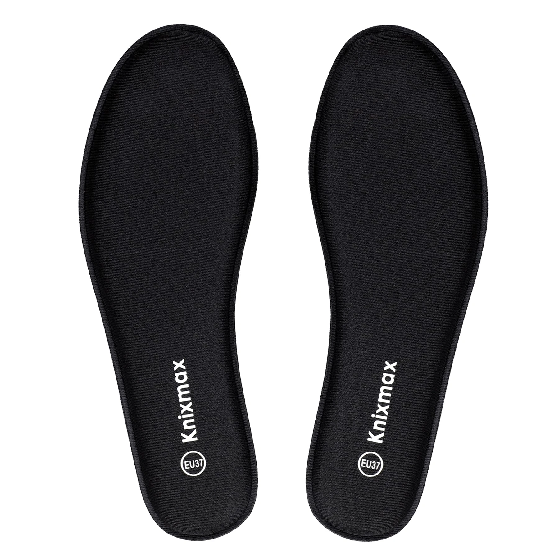 Knixmax Memory Foam Insoles with Soft Foam - Breathable Inner Soles Cushioned Shoe Inserts Replacement Innersoles for Running Shoes, Sneakers, Sports Shoes Black 3UK - 36EU