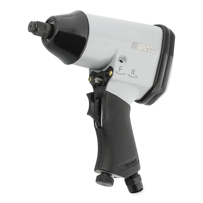 ABAC G-101 Compressed Air Impact Wrench 1/2 Inch Plastic Case with Accessories (10 Socket Wrenches + Extension 100 mm + Mini Oiler + Plastic Bottle) - Torque: 345 Nm