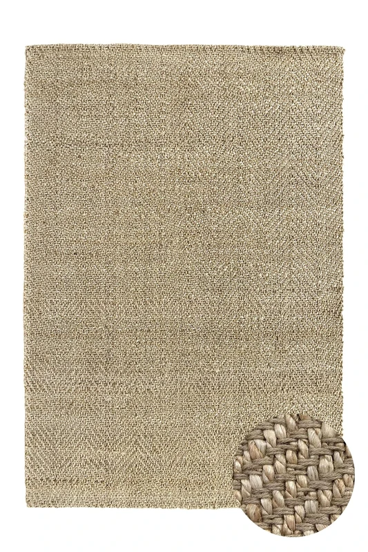 HAMID Jute Alcazar Rug - 100% Natural Jute Fibre - Soft, Durable, Easy to Clean - Rectangular, Natural, 290 x 200 cm
